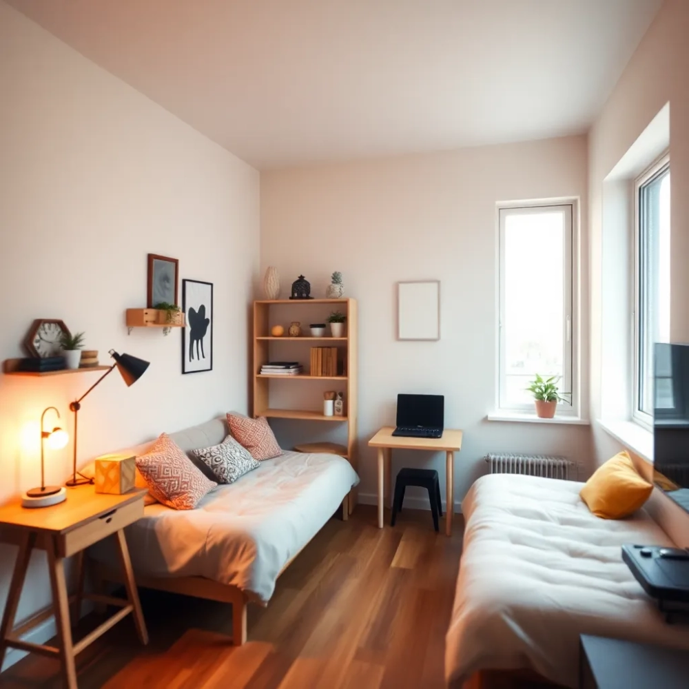 Pomieszczenie w małej kawalerce