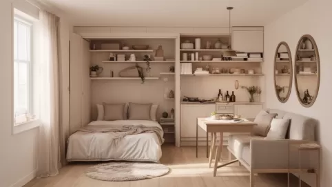 Aranżacja kawalerki 27m