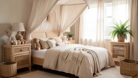 Beżowy pokój dla dziewczynki