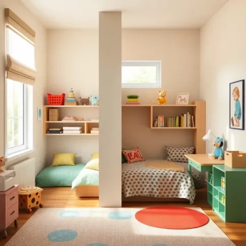 Jak podzielić pokój dzieci z jednym oknem