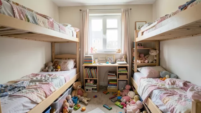 mały pokój dla dwóch dziewczynek
