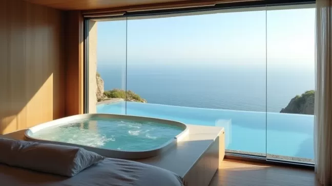 Pokój z prywatnym jacuzzi nad morzem