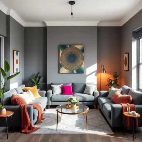 Szary pokój jakie dodatki